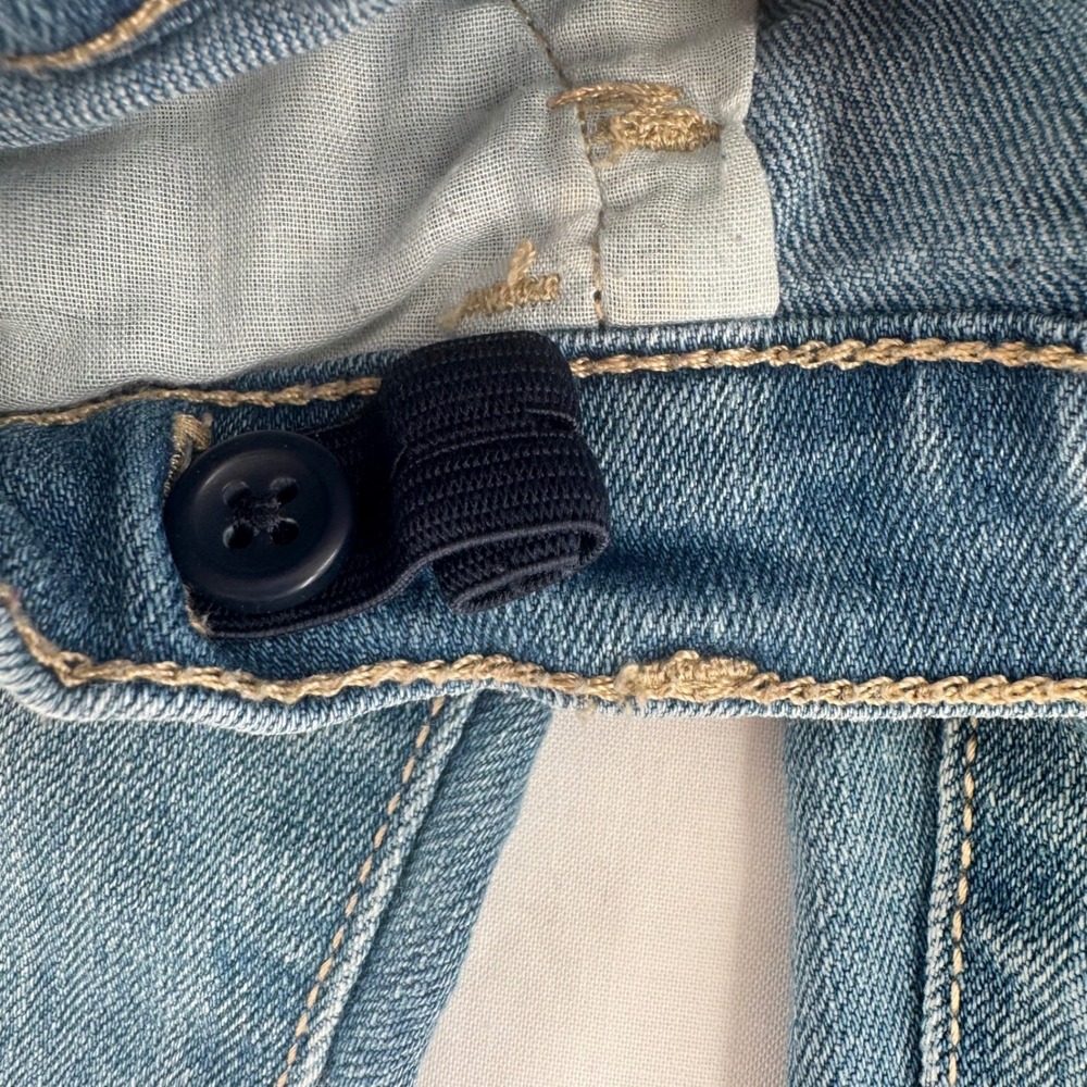 Baby Gap Girls Patchwork Boyfriend Jeans Size 4- Medium wash & Adjustable Waist - Picture 4 of 8